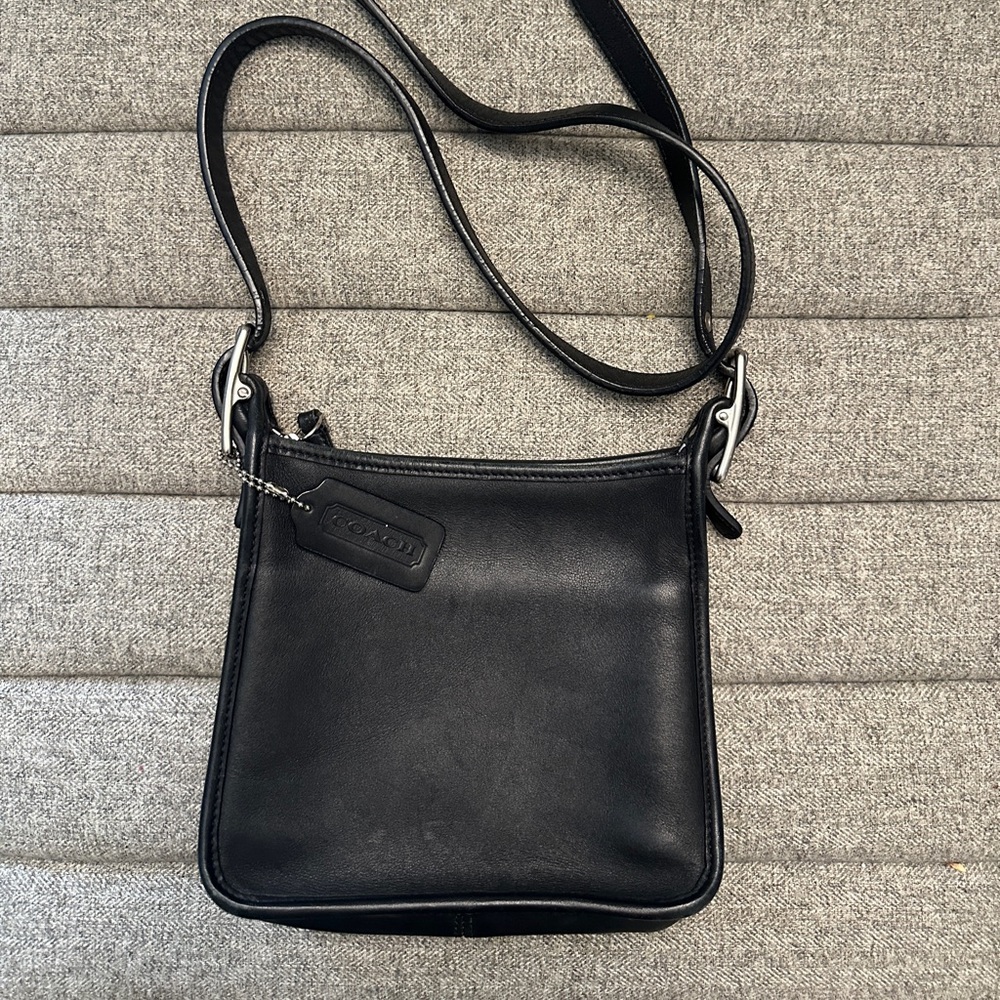 Coach Black Leather mini crossbody vintage hobo